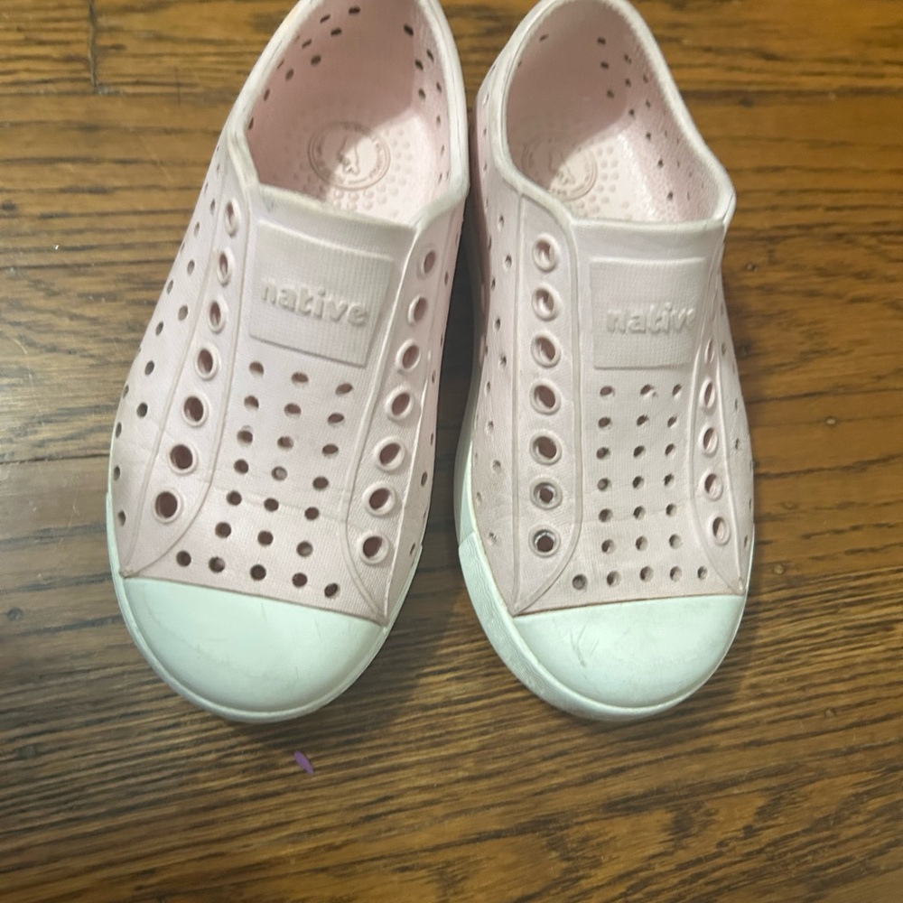 Native Pink and White Water Shoes Lightweight Slip-On
